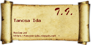 Tancsa Ida névjegykártya